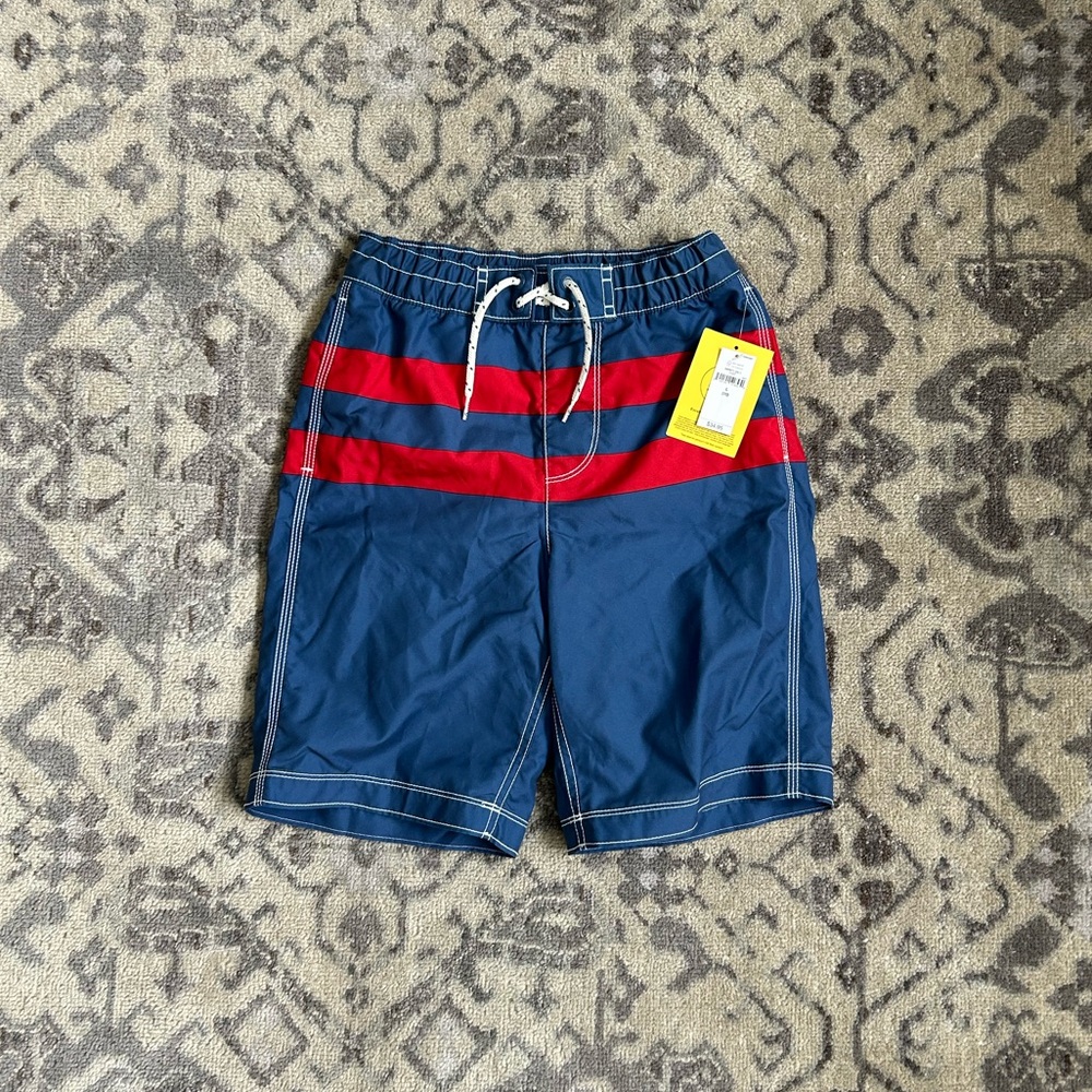GAP Kids Swim Trunks - Blue with Red Stripes